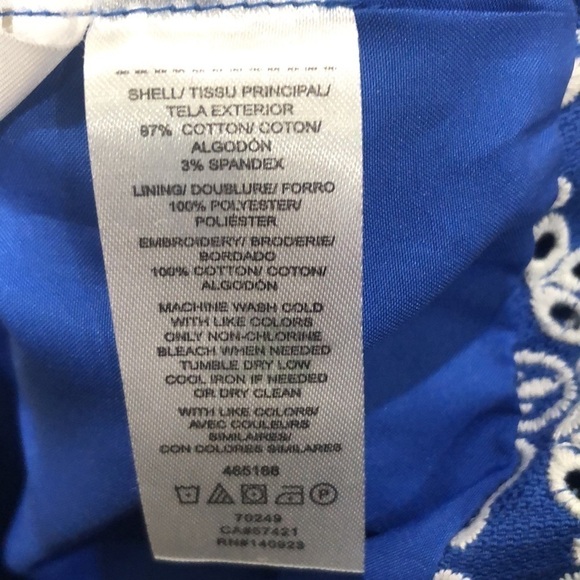 NWT Ann Taylor Skirt Size 4 Blue Embroidered Eyelet Scallop Hem High Waist Mini - Picture 6 of 9